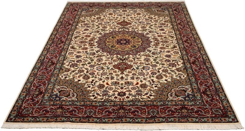 Täbriz Teppich 208 x 306 cm, florales Design, handgeknüpft H1