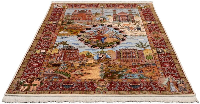 Täbriz Teppich 185 x 292 cm, Schurwolle, florale Muster, handgeknüpft H1