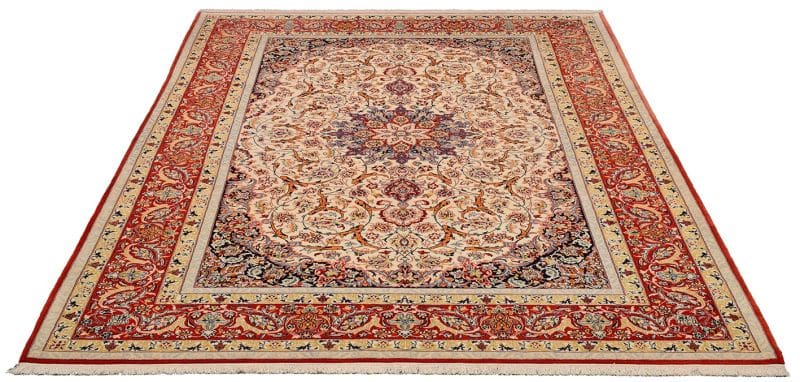 Isfahan Teppich 210 x 316cm, florale Muster, 900.000 Knoten, handgeknüpft