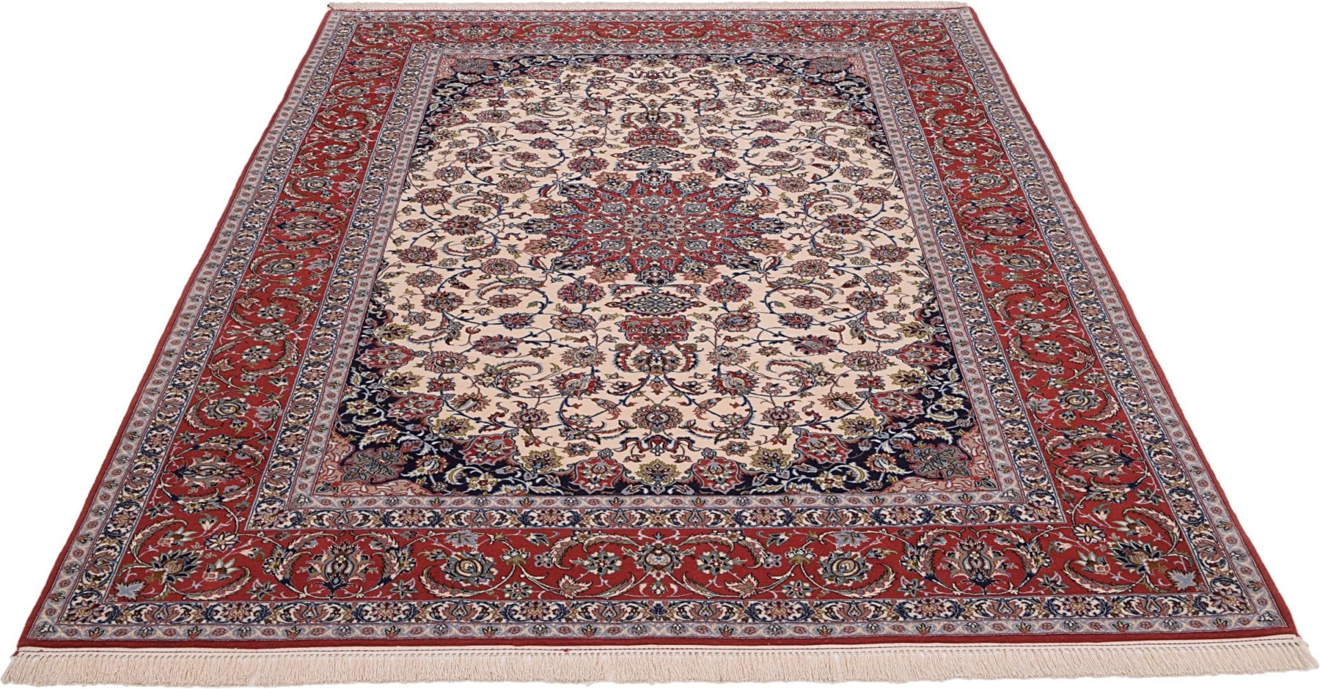 Isfahan Teppich 214 x 305 cm, Seide, 1.000.000 Knoten, handgeknüpft