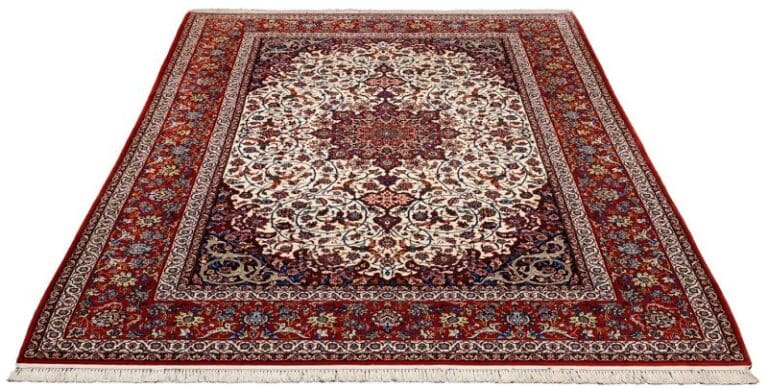 Isfahan Teppich 202 x 307 cm, 1000 Knoten, florale Muster, handgeknüpft