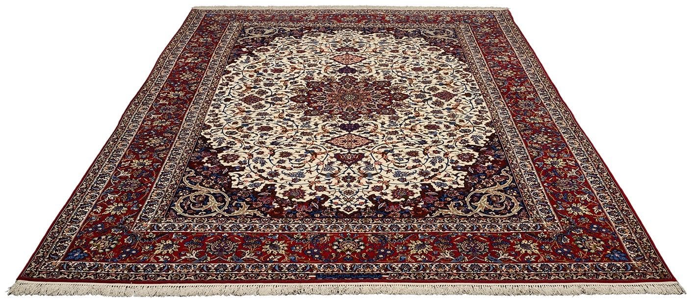 Isfahan Teppich 259 x 366cm, florale Muster, 1 Mio. Knoten, handgeknüpft