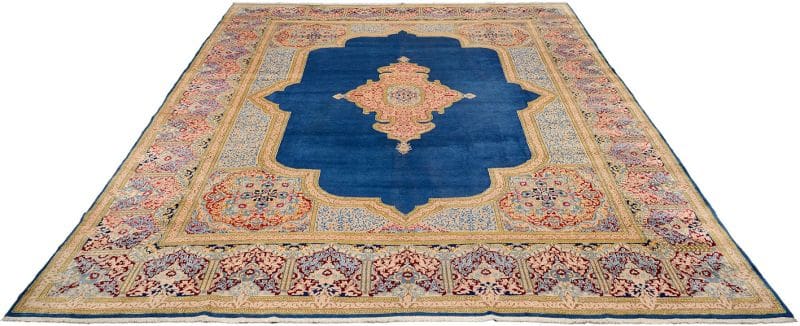 Großer Kirman Teppich 310 x 414cm, florale Muster, handgeknüpft H1