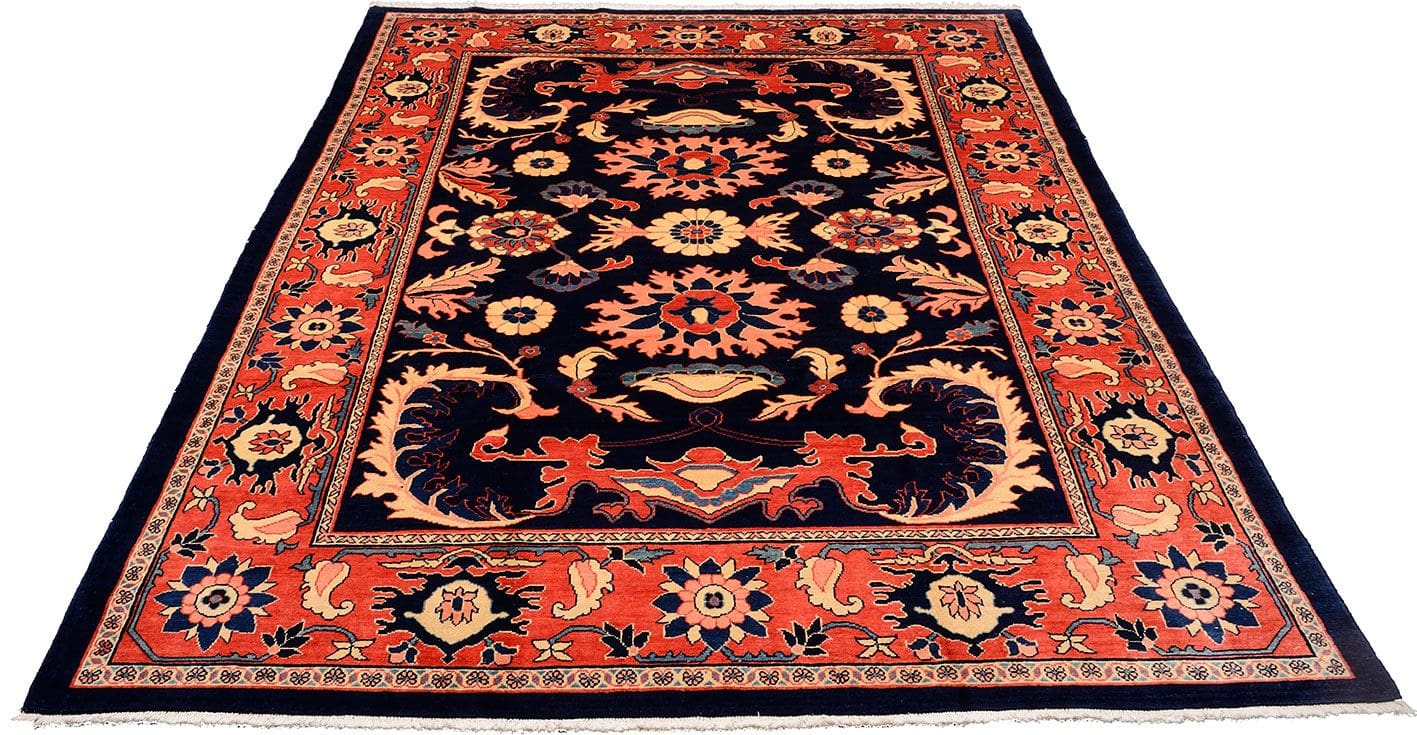 Sarough Farahan Teppich 242 x 311 cm, handgeknüpft, Schurwolle, Perserteppich H1
