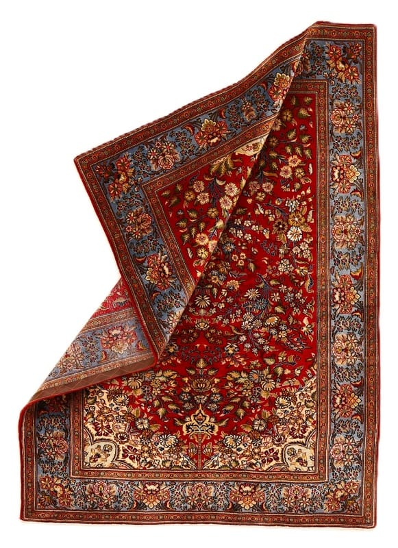Ghom Teppich 200x143 cm – Handgeknüpft, Wolle & Seide, Orientteppich