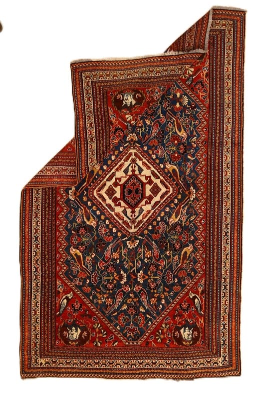 Antiker Ghashgai Teppich 245x146 cm – Handgeknüpftes Unikat 1950 H1