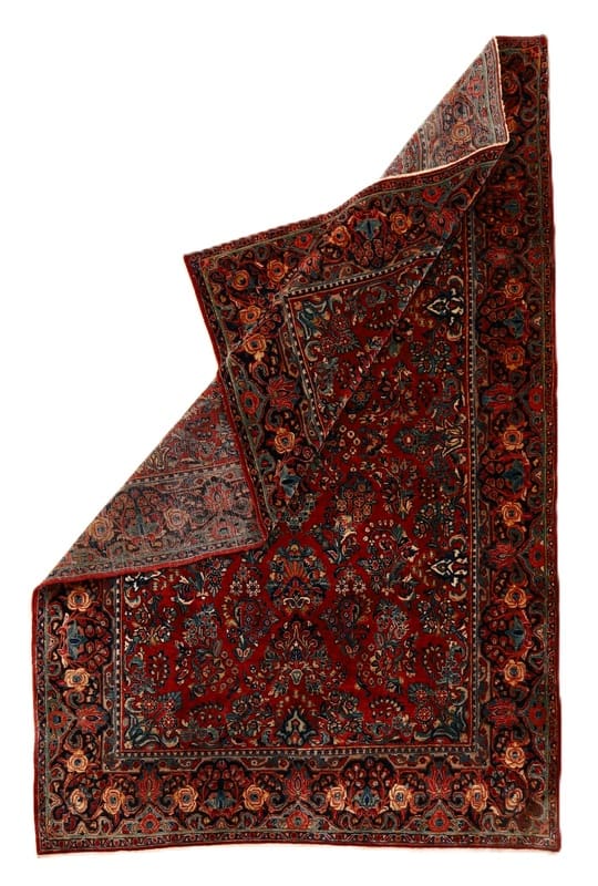 Antiker amerikanischer Sarough-Teppich 278x183 cm – handgeknüpft