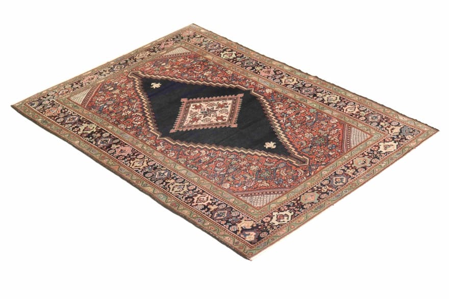 Malayer Teppich 152x108 cm, antik, handgeknüpft, Orientteppich