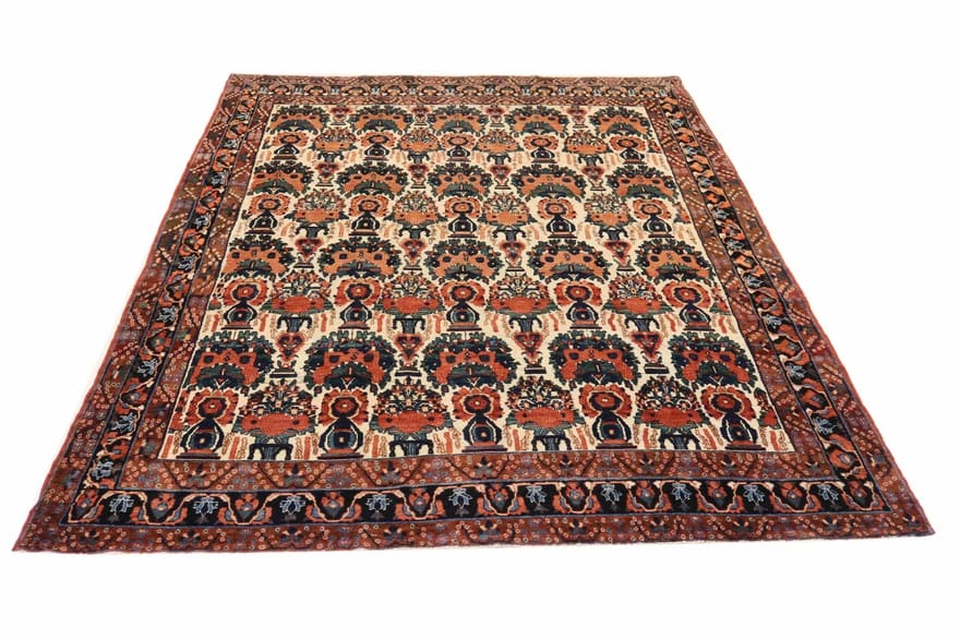 Afshar Teppich 310x218 cm, geometrisches Muster, handgeknüpft