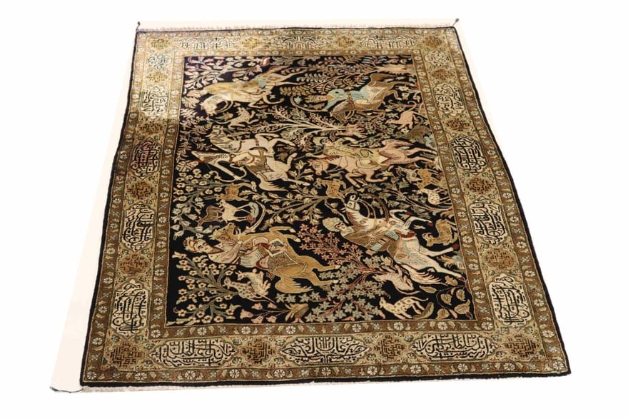 Ghom Seidenteppich 172x111 cm - Luxuriöser Orientteppich handgeknüpft H1