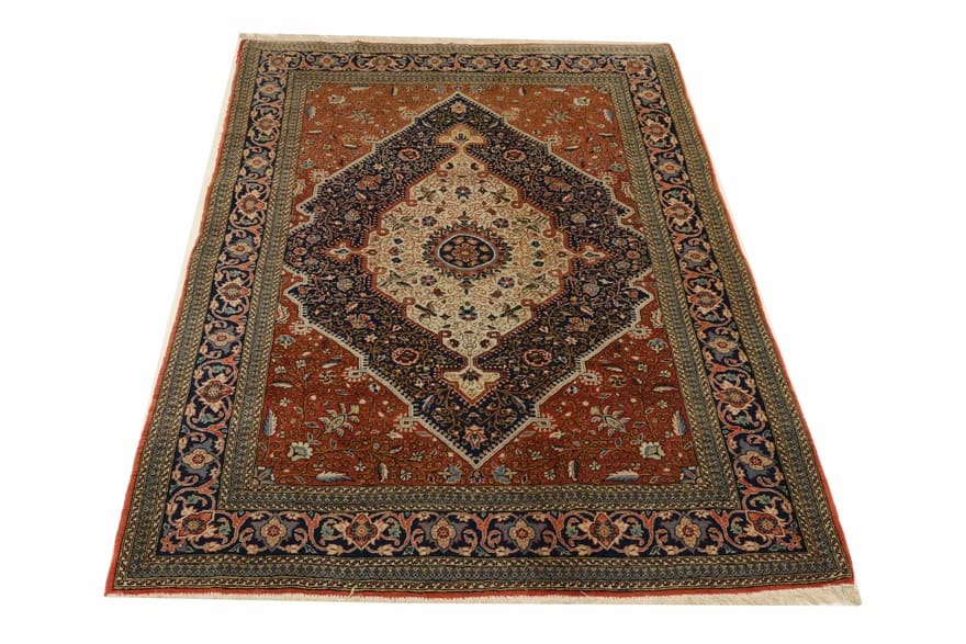 Ghom Antik Teppich 210x144 cm aus Seide – handgeknüpft H1