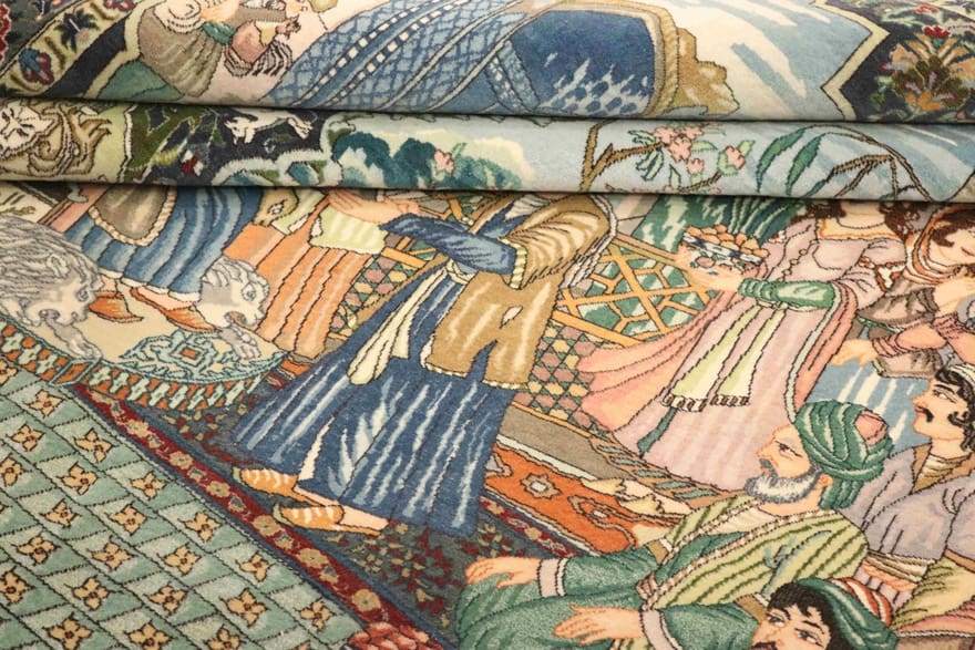 Antiker Tabriz Teppich 257x186 cm, 40 Raj, handgeknüpft, Perserteppich H1