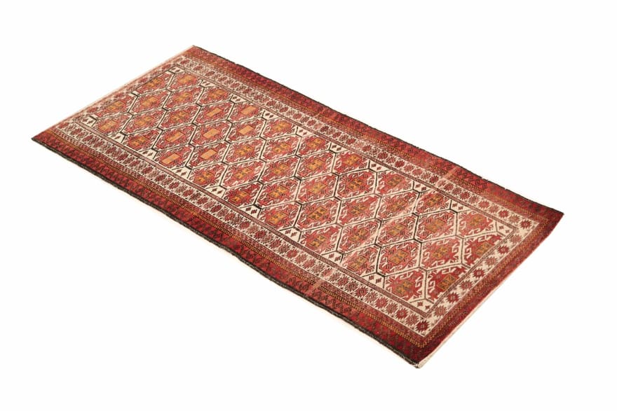 Handgeknüpfter Belutsch Teppich 169x81 cm – Geometrische Muster, Erdtöne, Orientteppich