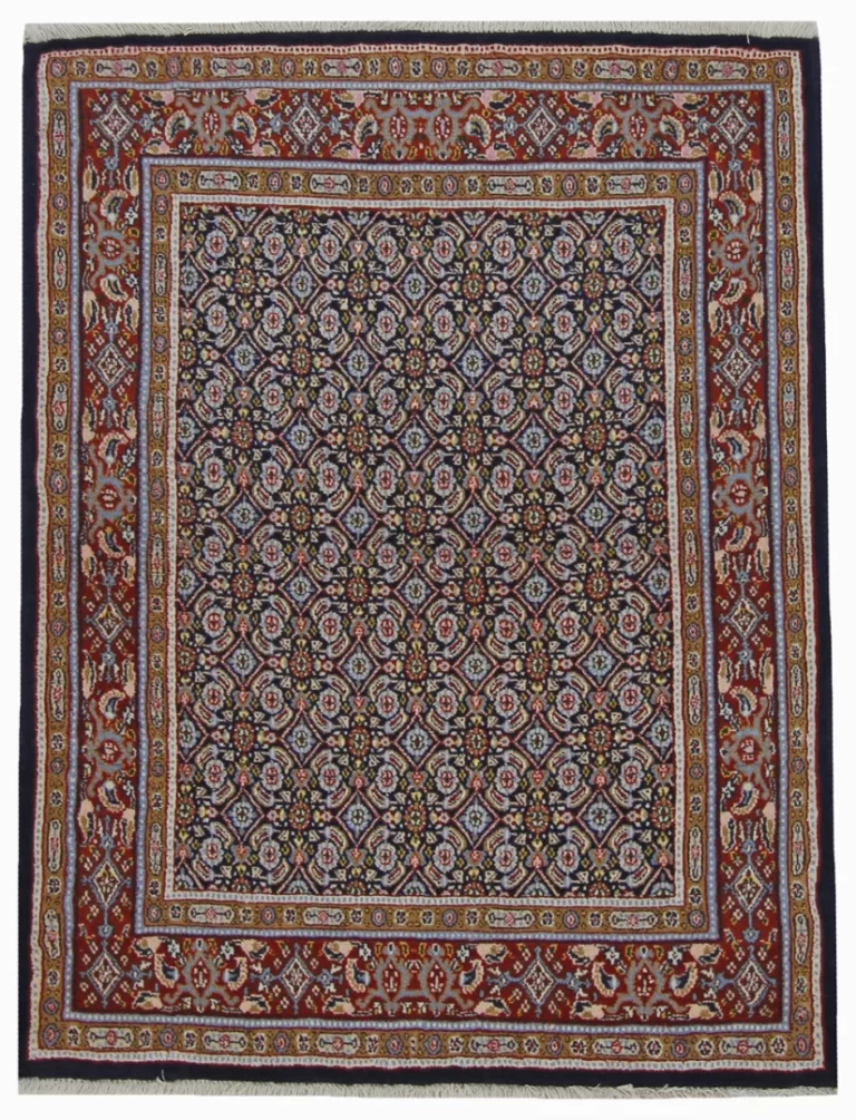 Orientteppich Moud 130 x 101 cm, Herati-Muster, handgeknüpft