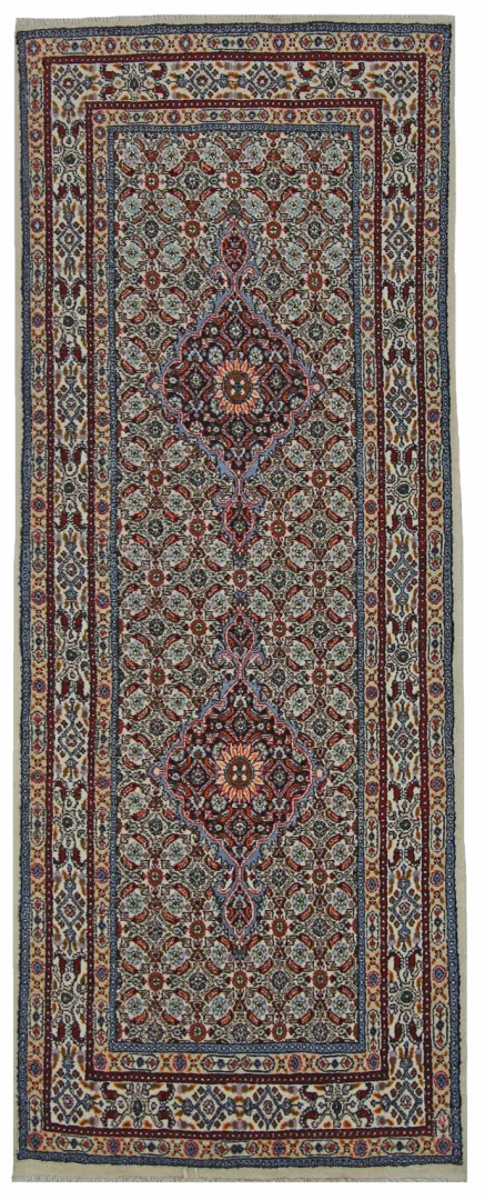Orientteppich Moud 196 x 77 cm, 360.000 Knoten, handgeknüpft