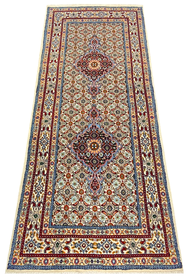 Orientteppich Moud 196 x 77 cm, 360.000 Knoten, handgeknüpft