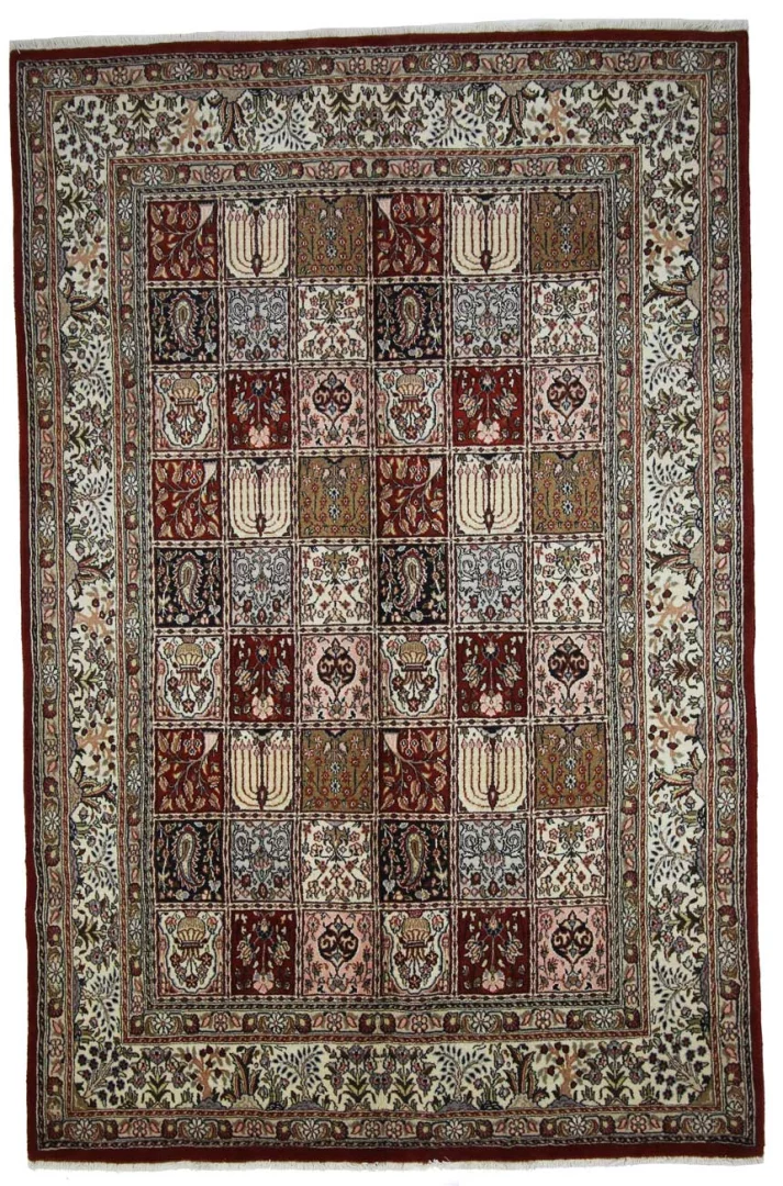 Orientteppich Moud 260 x 169 cm, Herati-Muster, 360.000 Knoten, handgeknüpft