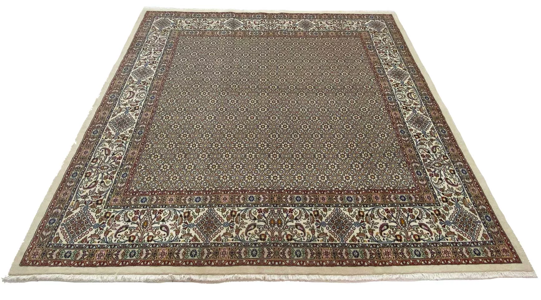 Moud Orientteppich 250 x 247 cm, Herati-Muster, handgeknüpft