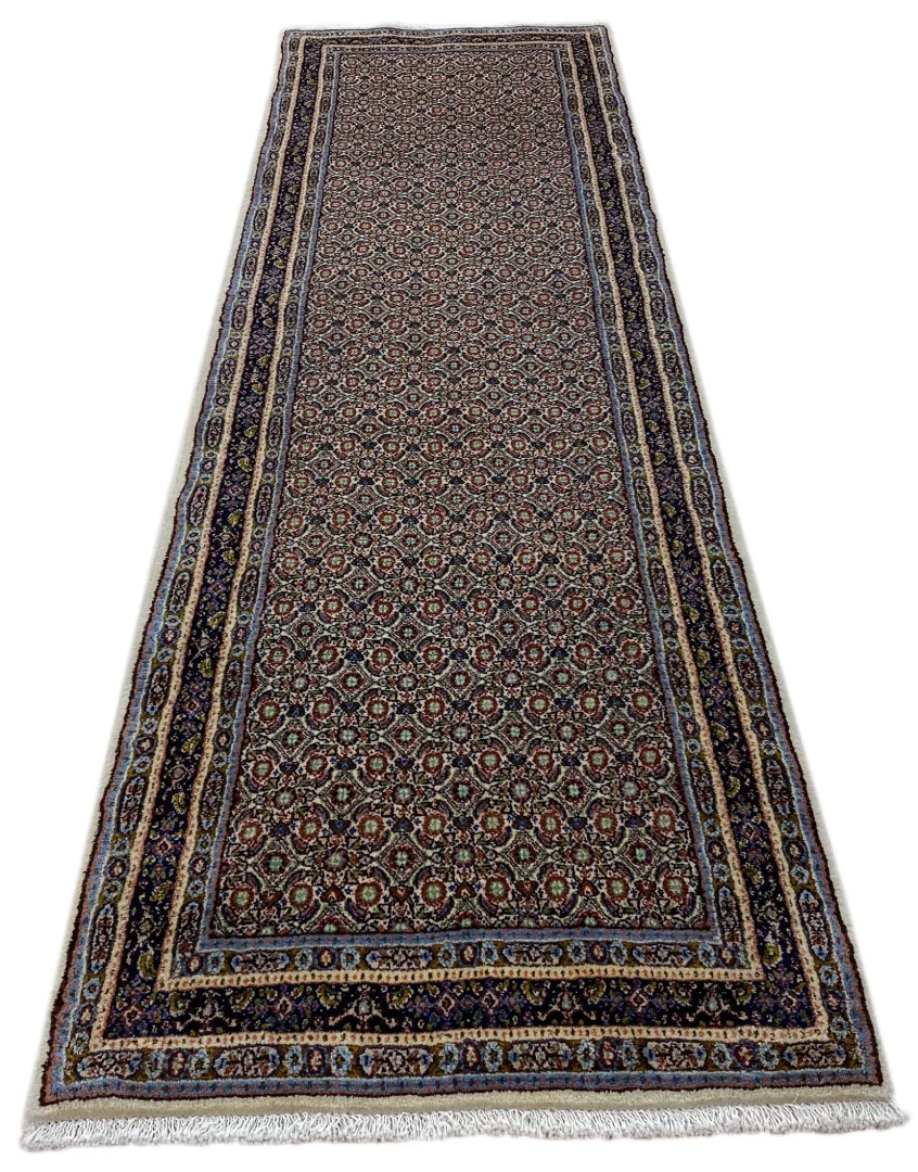 Moud Orientteppich 275 x 84 cm, Herati-Muster, handgeknüpft