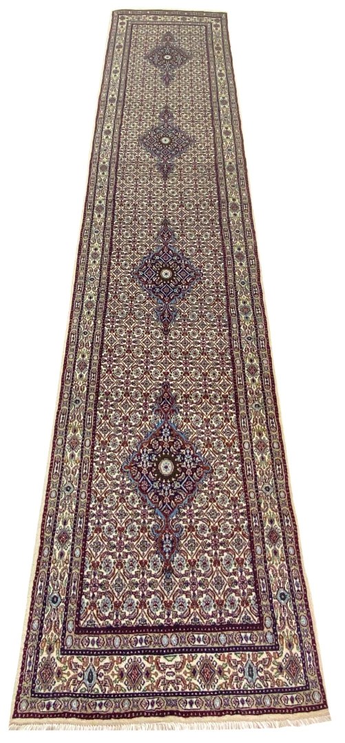 Orientteppich Moud 395 x 78 cm, 360.000 Knoten, handgeknüpft