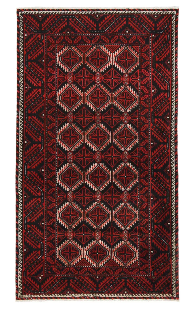 Belutsch Orientteppich 199 x 111 cm, 120.000 Knoten, handgeknüpft