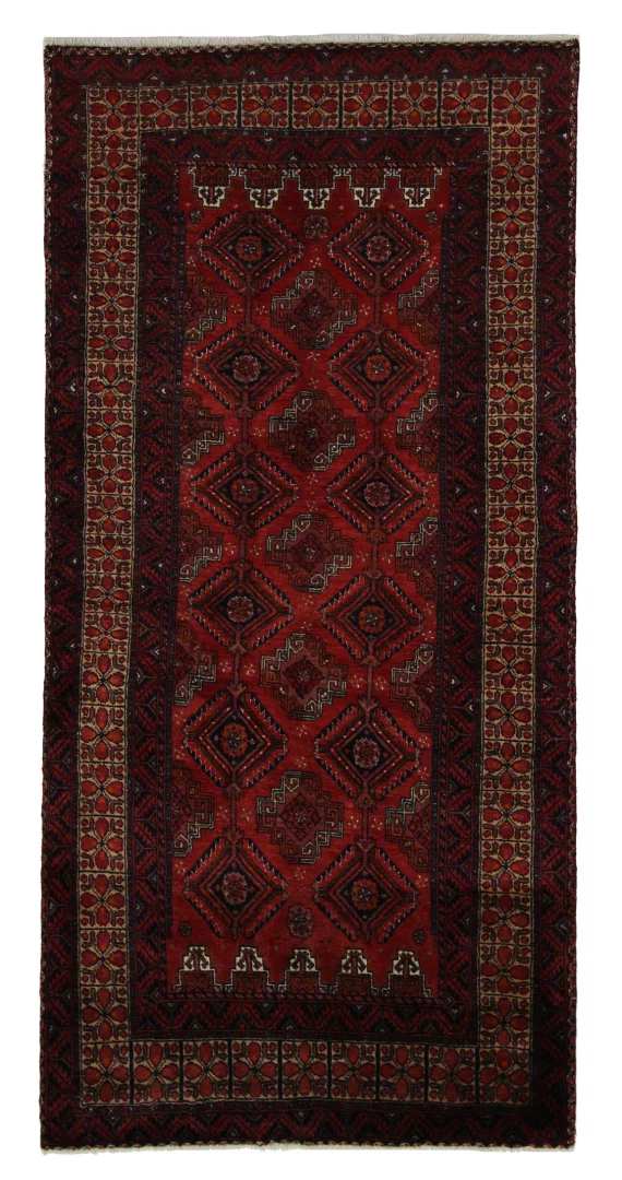 Belutsch Orientteppich 202 x 97 cm, 120.000 Knoten, handgeknüpft