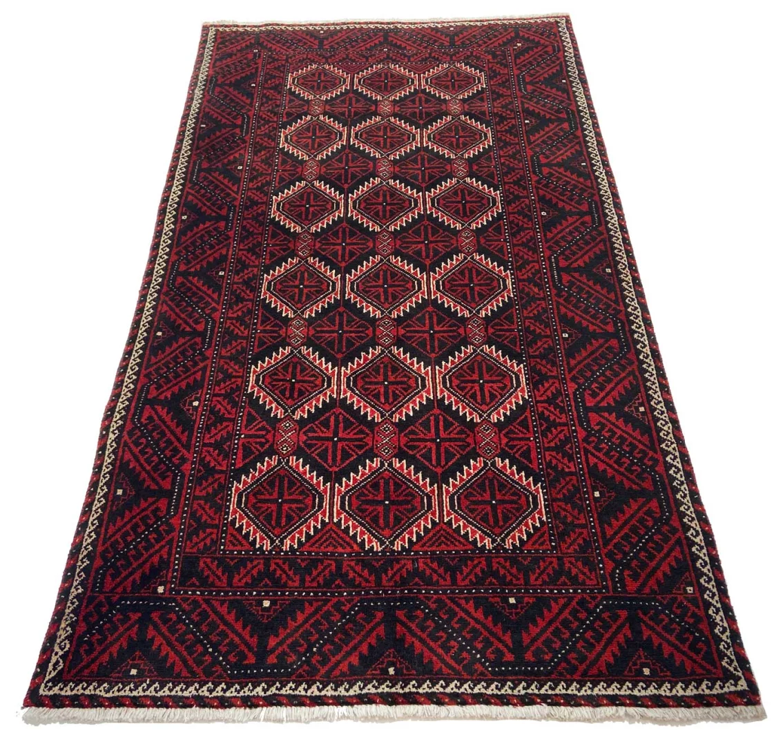 Belutsch Orientteppich 199 x 111 cm, 120.000 Knoten, handgeknüpft