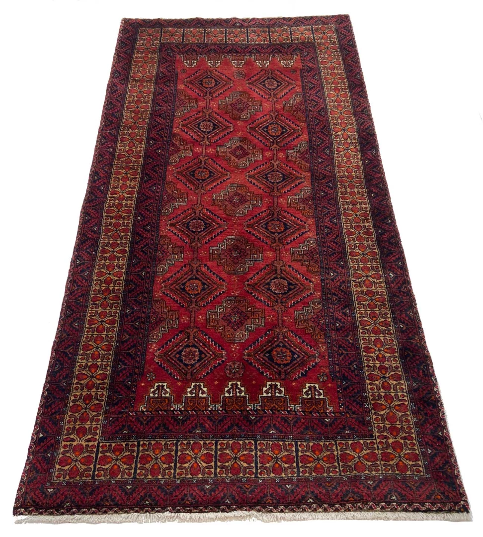 Belutsch Orientteppich 202 x 97 cm, 120.000 Knoten, handgeknüpft