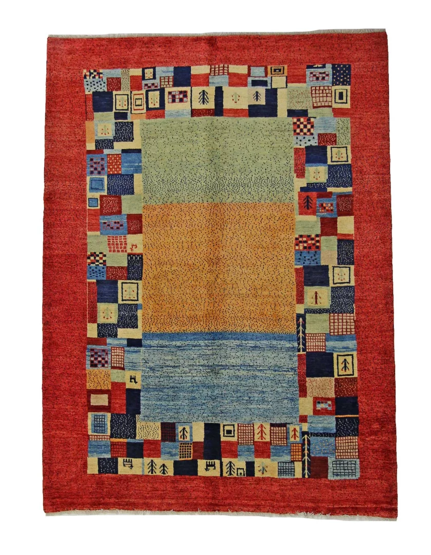 Gabbeh 245 x 181 cm, 50.000 Knoten/m², handgeknüpft, Perserteppich