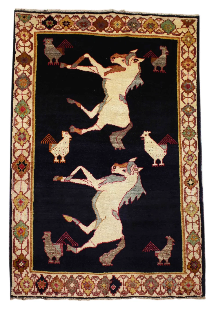 Gabbeh - Shuli 197 x 129 cm, handgeknüpft, Kunstwerk aus Iran