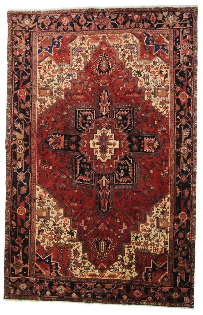 Orientteppich Heriz 324 x 209 cm, geometrisch, strapazierfähig, handgeknüpft