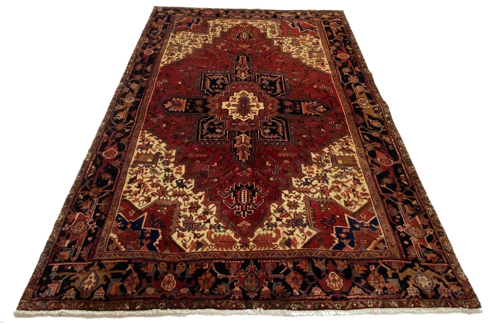 Orientteppich Heriz 324 x 209 cm, geometrisch, strapazierfähig, handgeknüpft