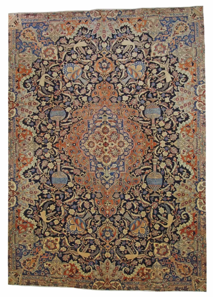 Kashmar Orientteppich 339 x 242 cm, 300000 Knoten, handgeknüpft
