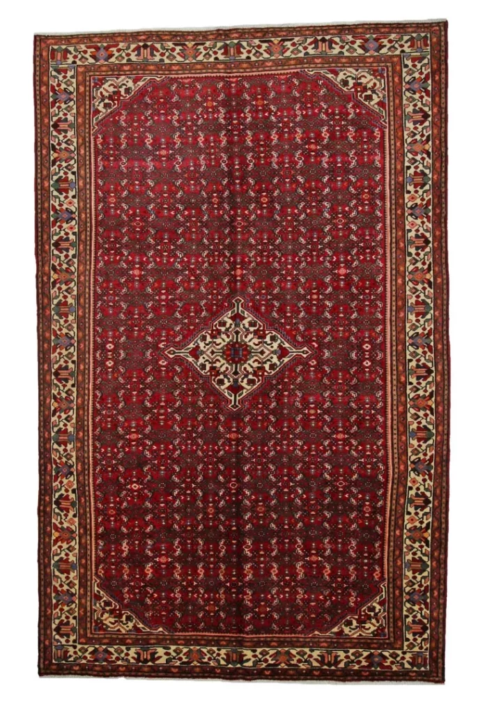 Orientteppich Hosseinabad 318 x 202 cm, 200000 Knoten, rot, handgeknüpft