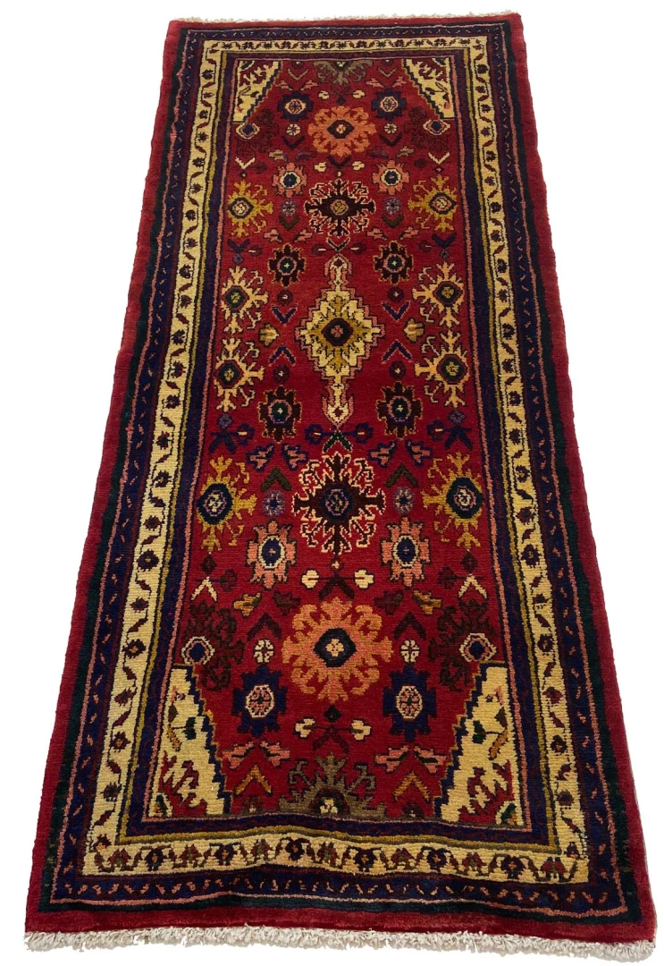 Hamadan Teppich 179 x 76 cm, 100.000 Knoten, handgeknüpft