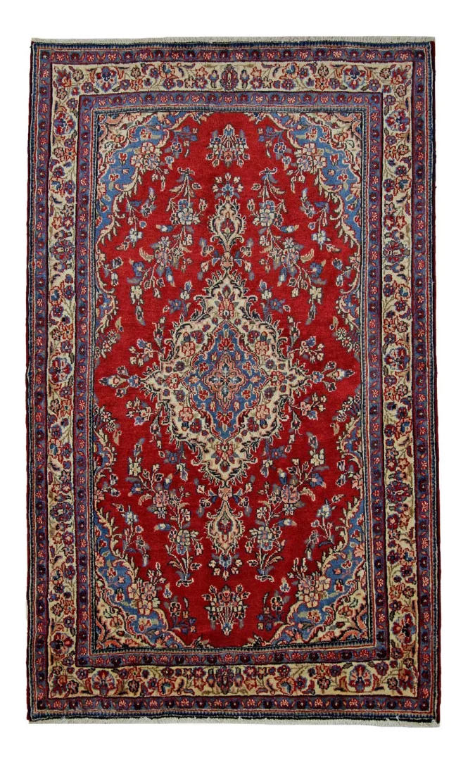 Hamadan Teppich 229 x 139 cm, 100.000 Knoten, handgeknüpft, Perserteppich