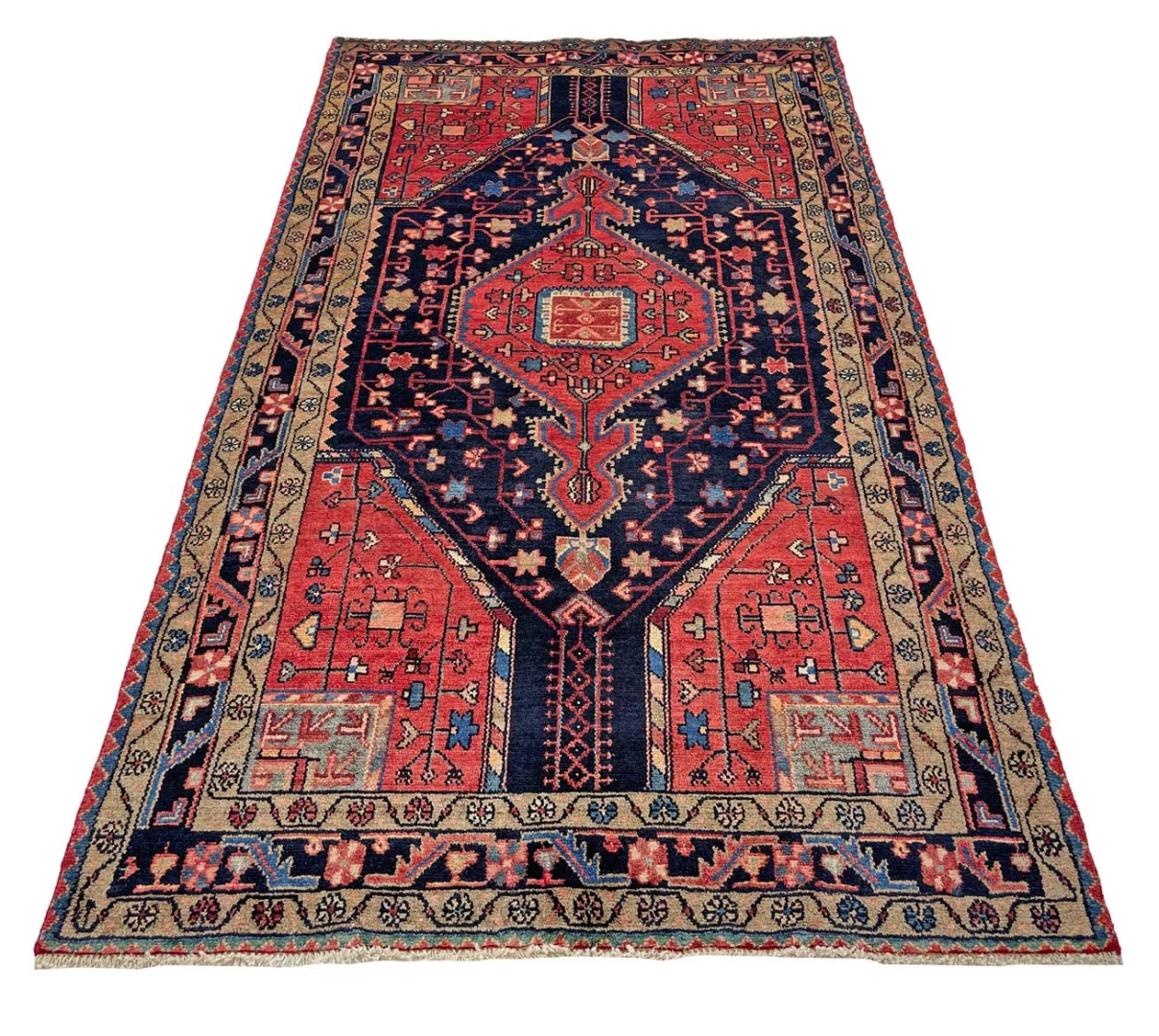 Hamadan Teppich 232 x 134 cm, 100.000-350.000 Knoten, handgeknüpft