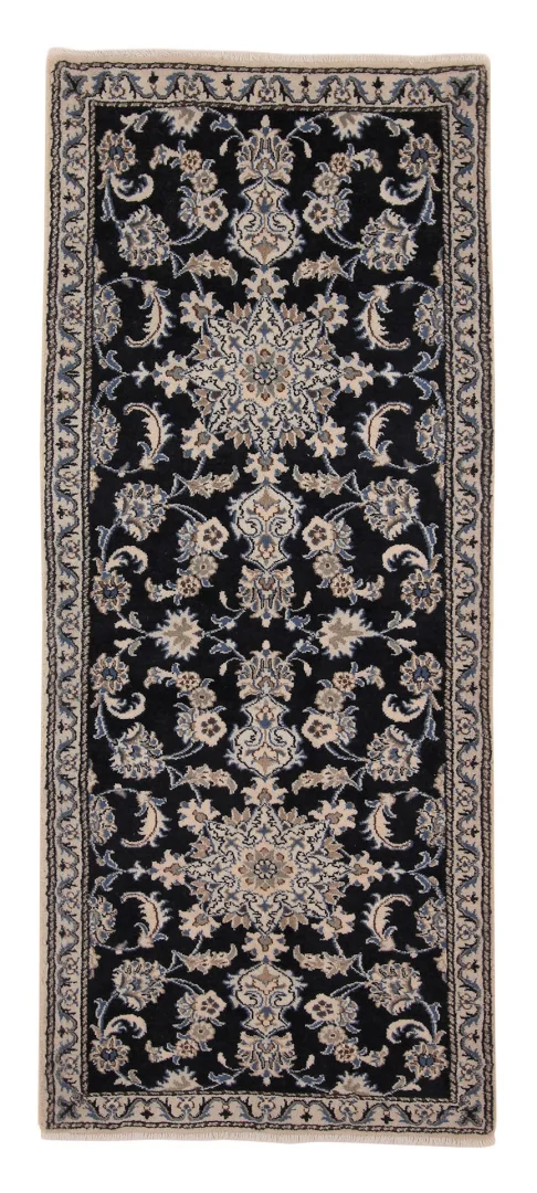 Nain Teppich 194 x 81 cm, 9-Lah, florales Muster, handgeknüpft