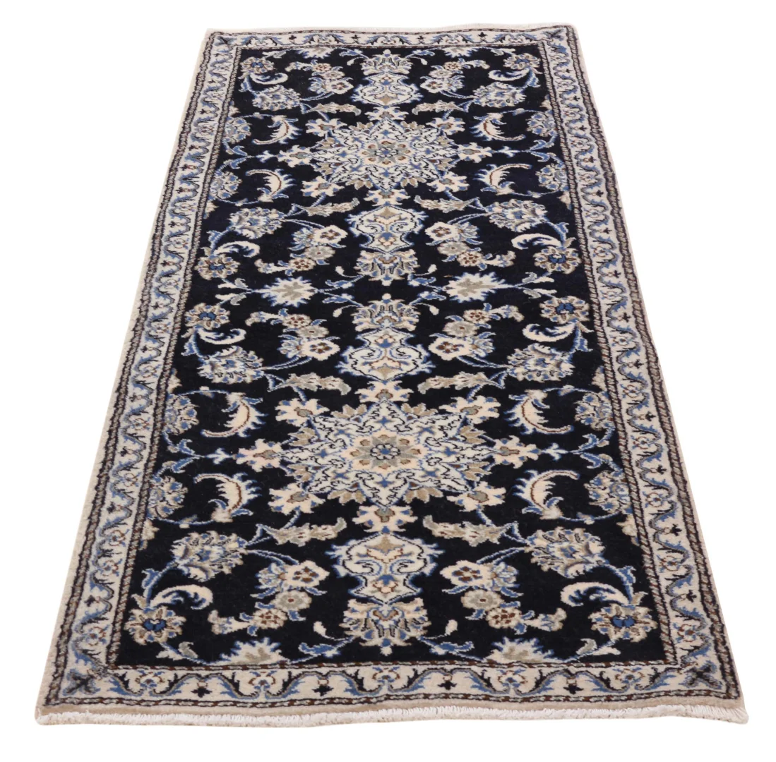 Nain Teppich 194 x 81 cm, 9-Lah, florales Muster, handgeknüpft