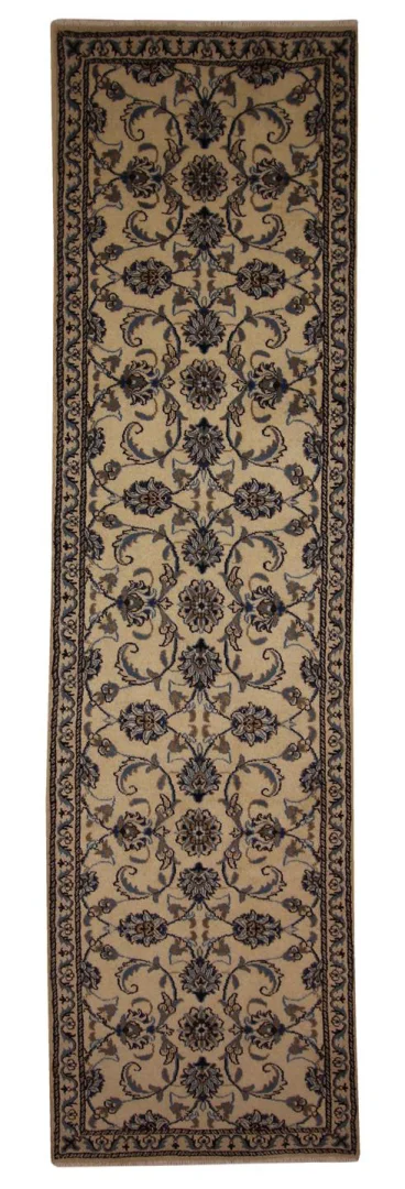 Nain Teppich 292 x 78 cm, 9-Lah, florales Muster, handgeknüpft