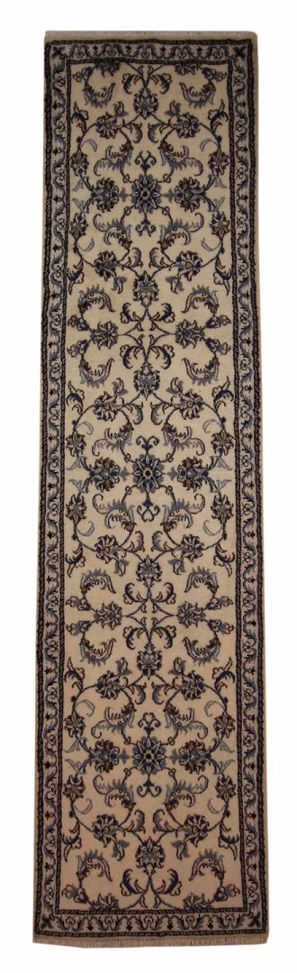 Nain Teppich 304 x 75 cm, 9-Lah, florales Muster, handgeknüpft