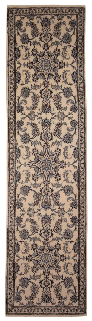 Nain Teppich 305 x 81 cm, 9-Lah, florales Muster, handgeknüpft