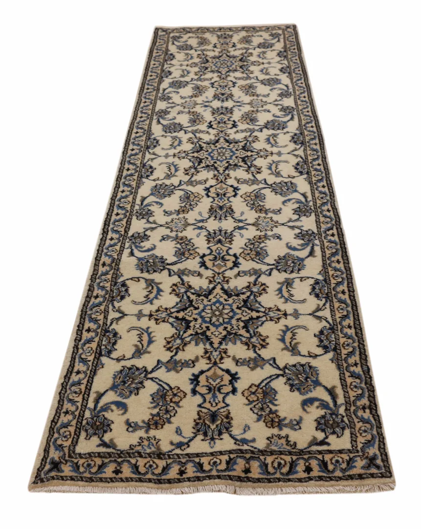 Nain Teppich 301 x 81 cm, 9-Lah, florales Muster, handgeknüpft