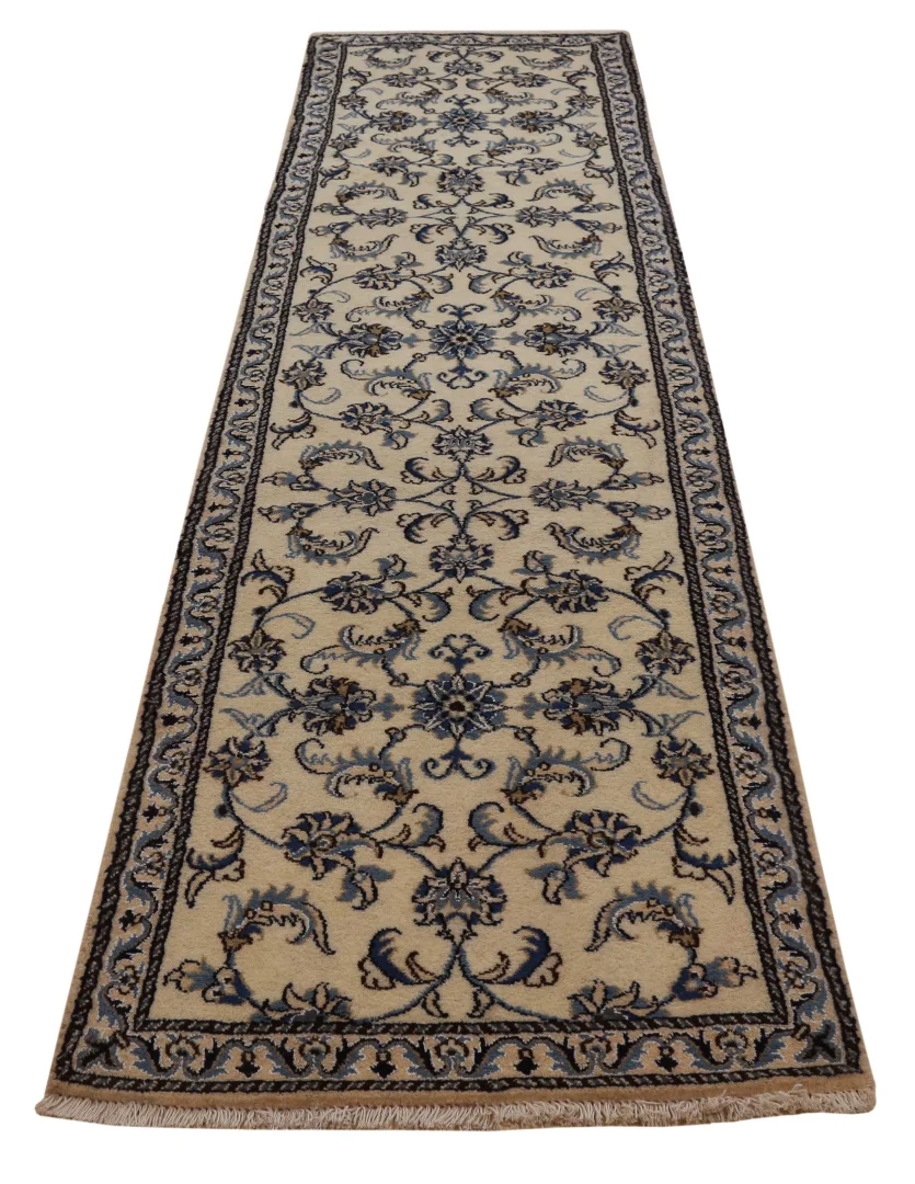 Nain Teppich 304 x 75 cm, 9-Lah, florales Muster, handgeknüpft