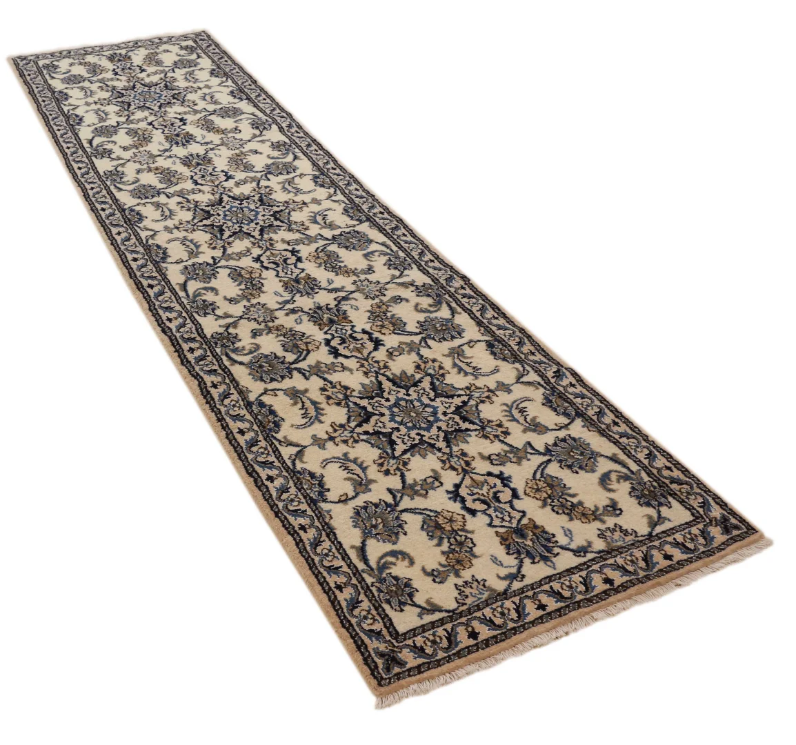 Nain Teppich 304 x 77 cm, 9-Lah, florales Design, handgeknüpft