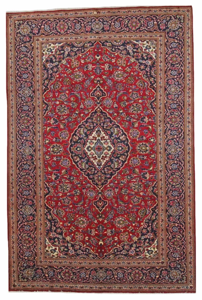 Keshan Orientteppich 312 x 207 cm, strapazierfähig, handgeknüpft