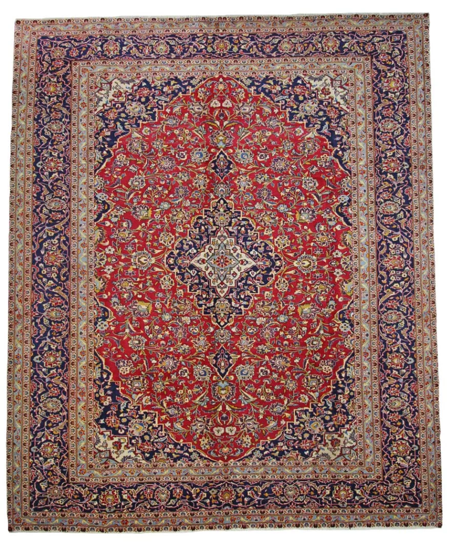 Keshan Orientteppich 346 x 289 cm, 150.000-300.000 Knoten, handgeknüpft