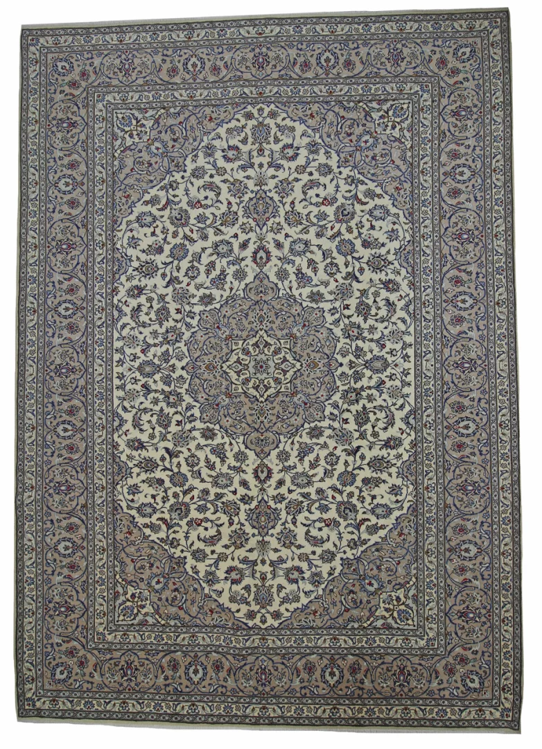 Keshan Teppich 349 x 241 cm, 150.000-300.000 Knoten, handgeknüpft