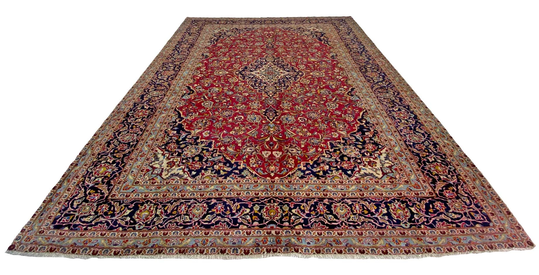 Keshan Orientteppich 346 x 289 cm, 150.000-300.000 Knoten, handgeknüpft