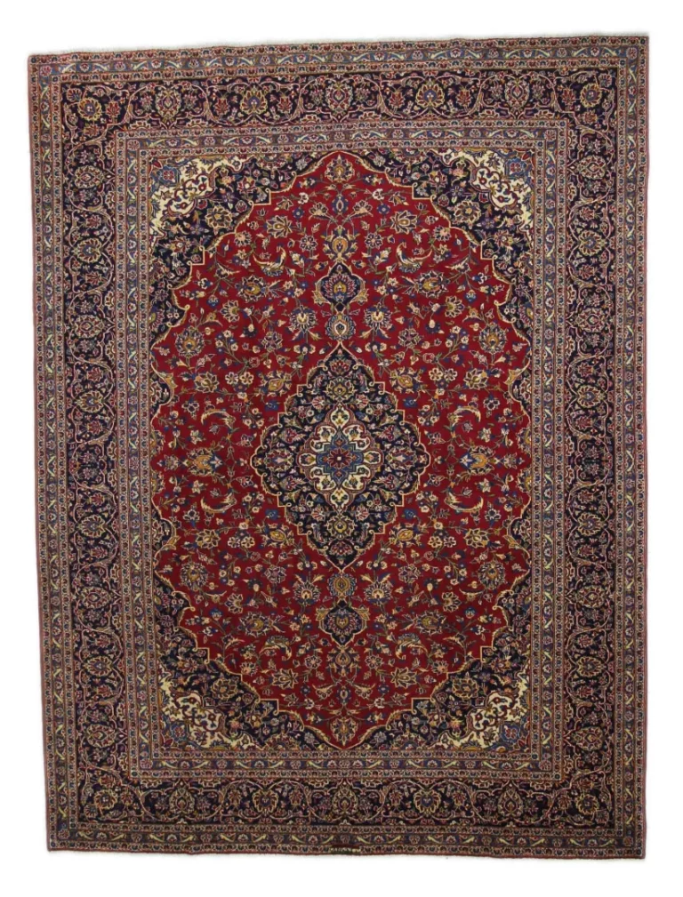 Keshan Orientteppich 357 x 269 cm, 150.000-300000 Knoten, handgeknüpft